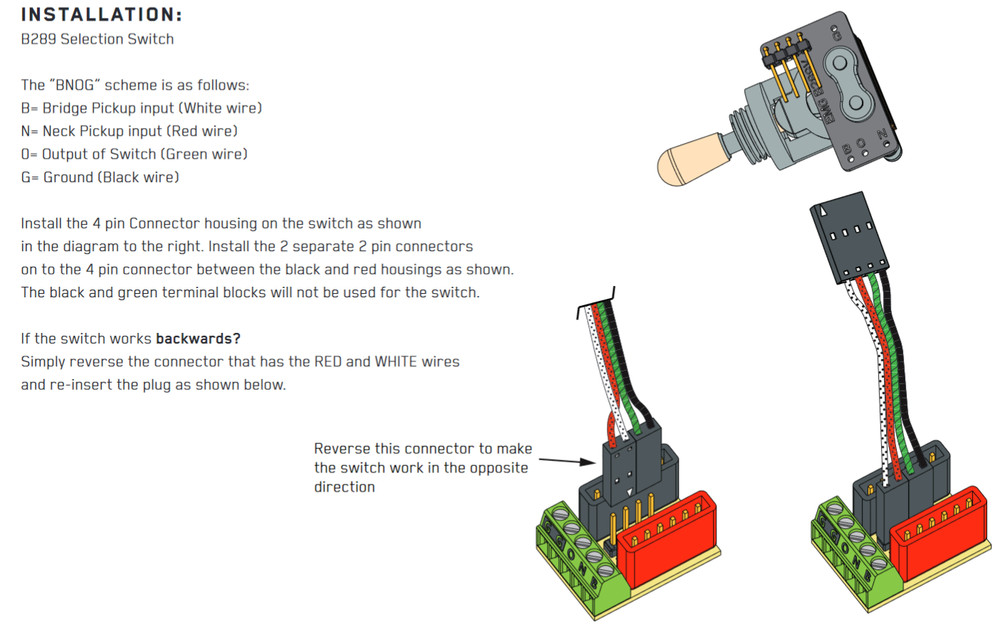 EMG Solderless Conversion Kit 1-2 Active Pickups Short Pots & B289 Ivory Toggle