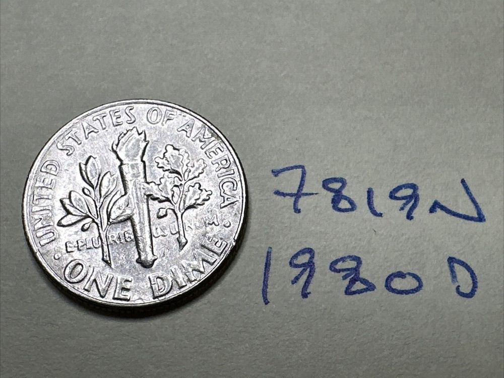1980 D Roosevelt Dime 10C 7819N