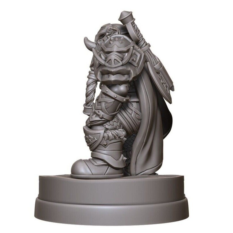 Muradin Dwarf 32mm Scale 3D Printed Model, Miniature D&D Warcraft TTRPG Mini