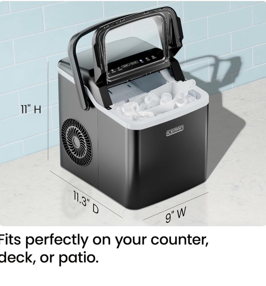 NEW— Ice Man Dual Size Compact Ice Maker