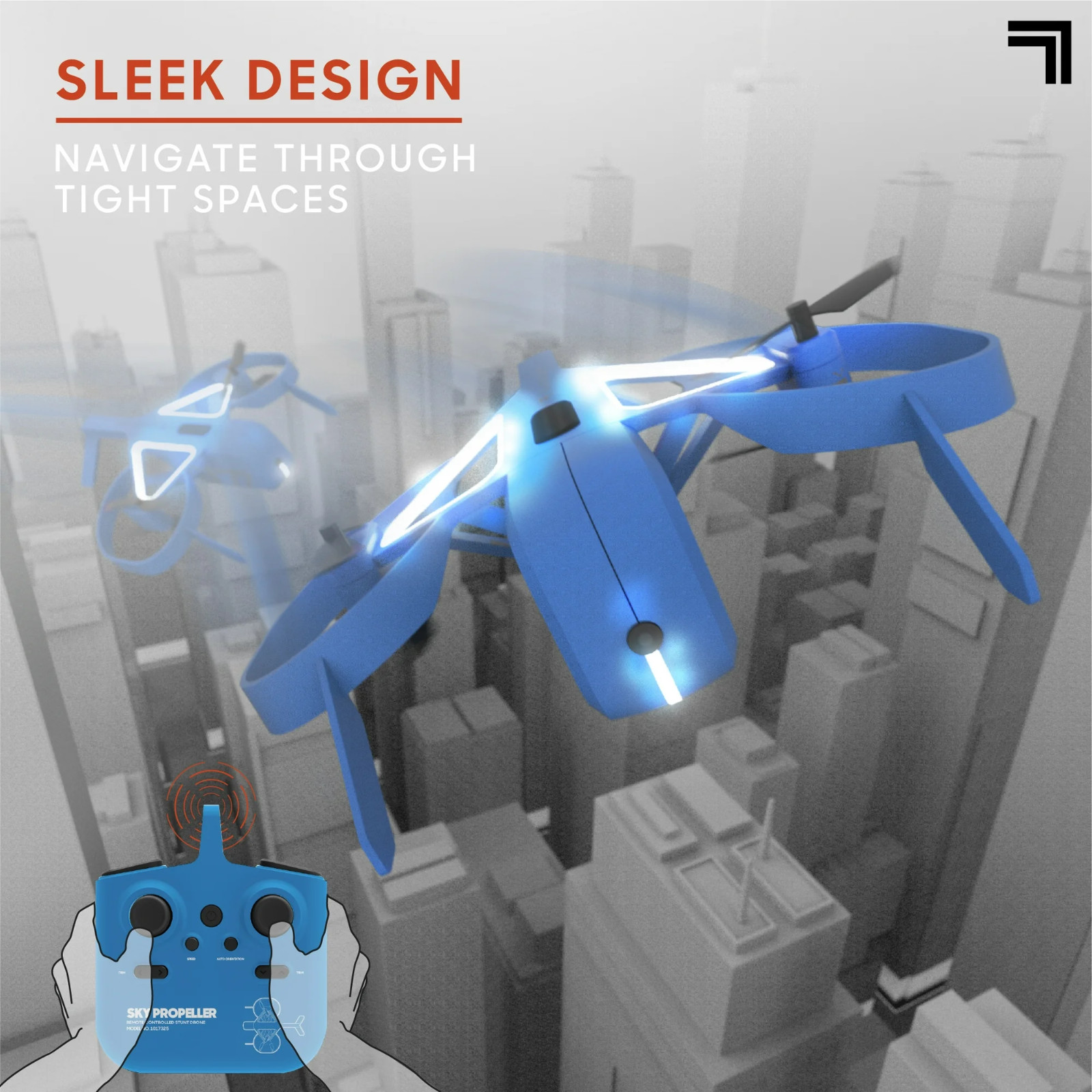 Sky Propeller RC Remote Control Compact Mini Drone LED For Kids Beginners Adults