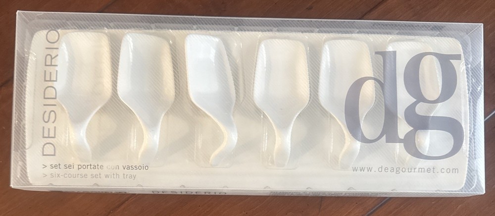 New Deagourmet 6 Course Tasting Appetizer Spoon Set With Tray