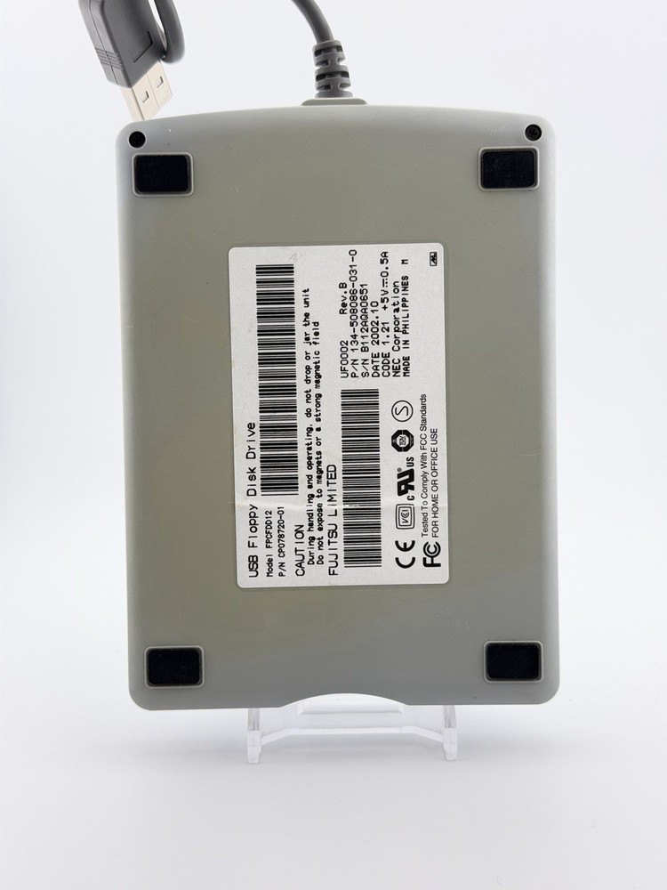 Fujitsu USB External Floppy Disk Drive FPCFDD12 Silver CP078720-01