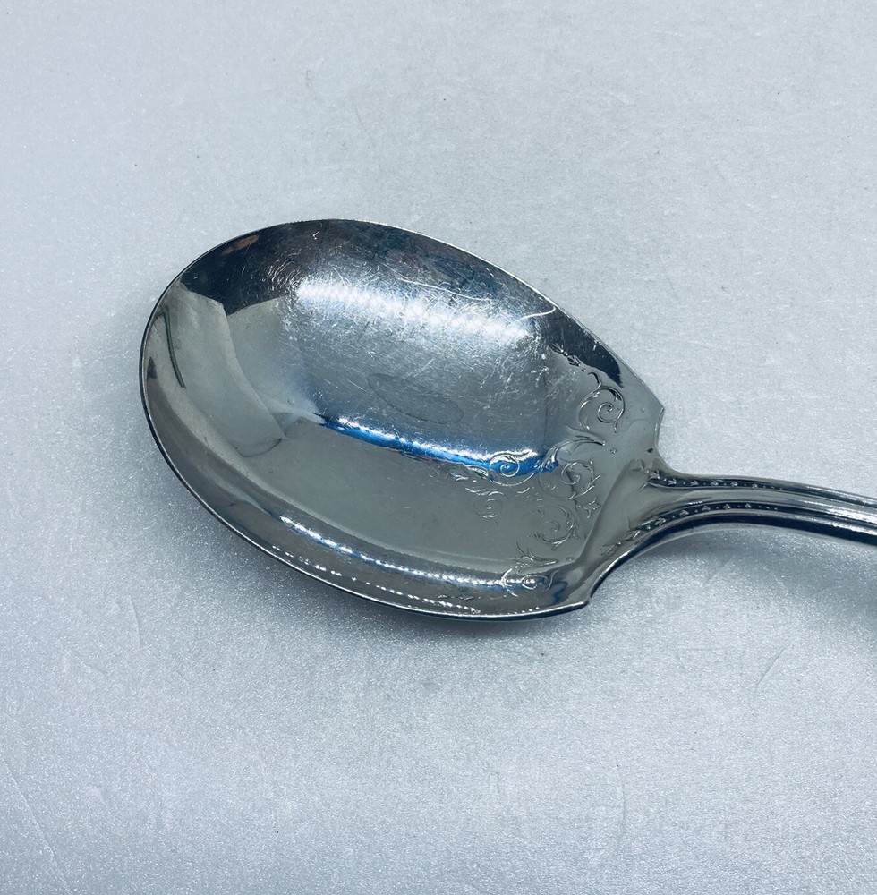 Vintage Community Plate Large Scoop Casserole Spoon 9” Silverplated Ornate 29