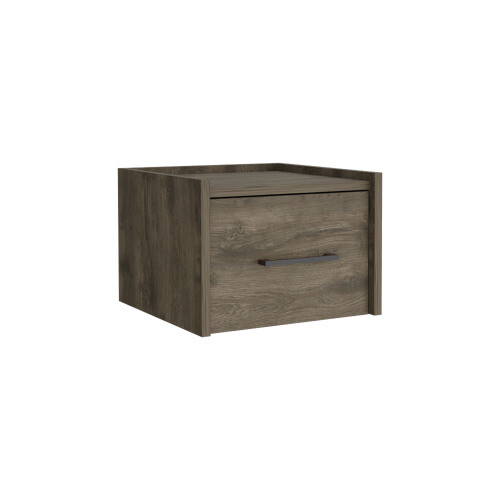 AS Floating Nightstand, with Handy Drawer and Surface, Dark Brown