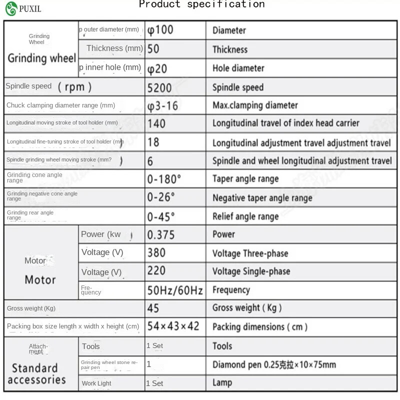 U3 Universal Tool Sharpener 220V End Milling & Twisting Drill Sharpener