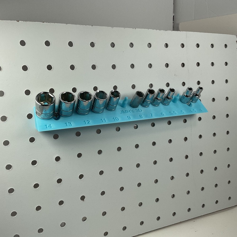 1/4 drive socket holder wall mount - metric (blue)