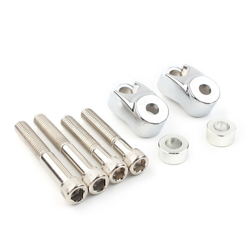 2pcs Front Turn Signal Mount Bracket Relocation for Harley Dyna 39mm 49mm Chrome