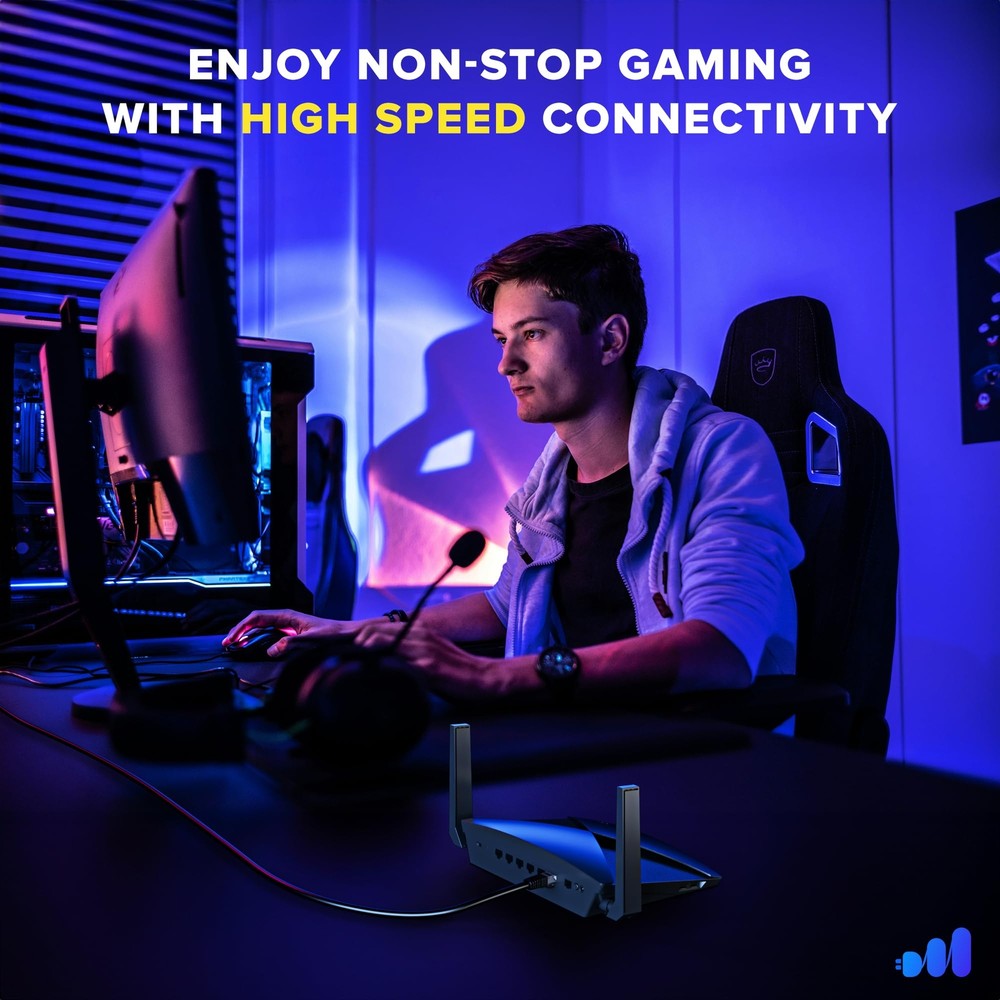 Maximm Cat 6 Ethernet Cable 25 ft 2-Pack - High-Speed LAN Cable Internet Cabl...