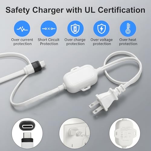 25ft USB C Power Adapter for Ring Spotlight Cam Plus/Pro (Battery) & Ring