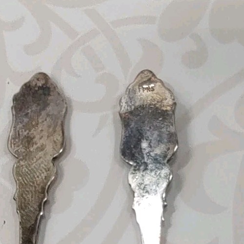 Vintage German Demitasse Spoons 1950s Enameled Germany City Crests Silver Plated