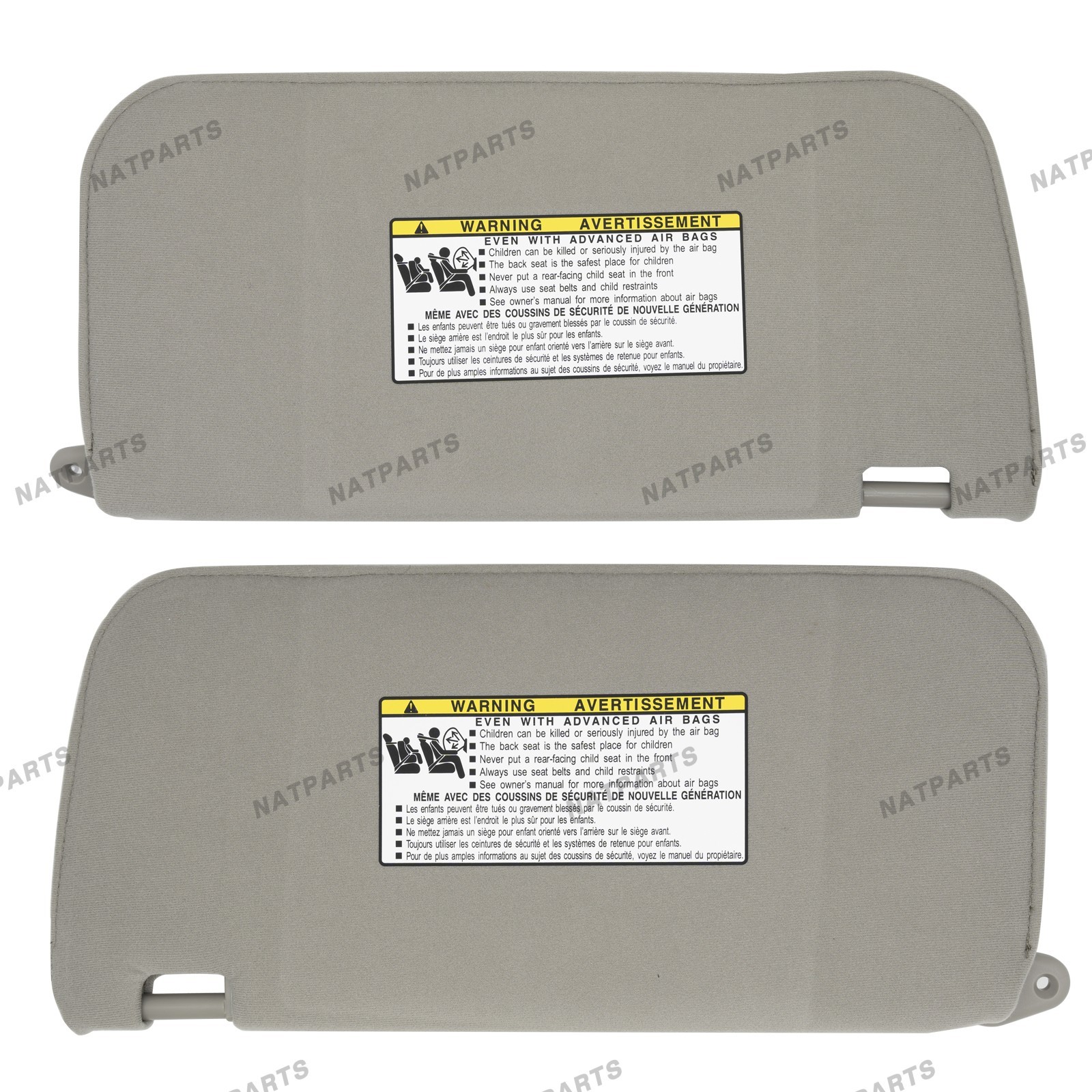 Pair Gray Sun Visor for Nissan Frontier Xterra 1998-2004 964017Z823 964007Z823
