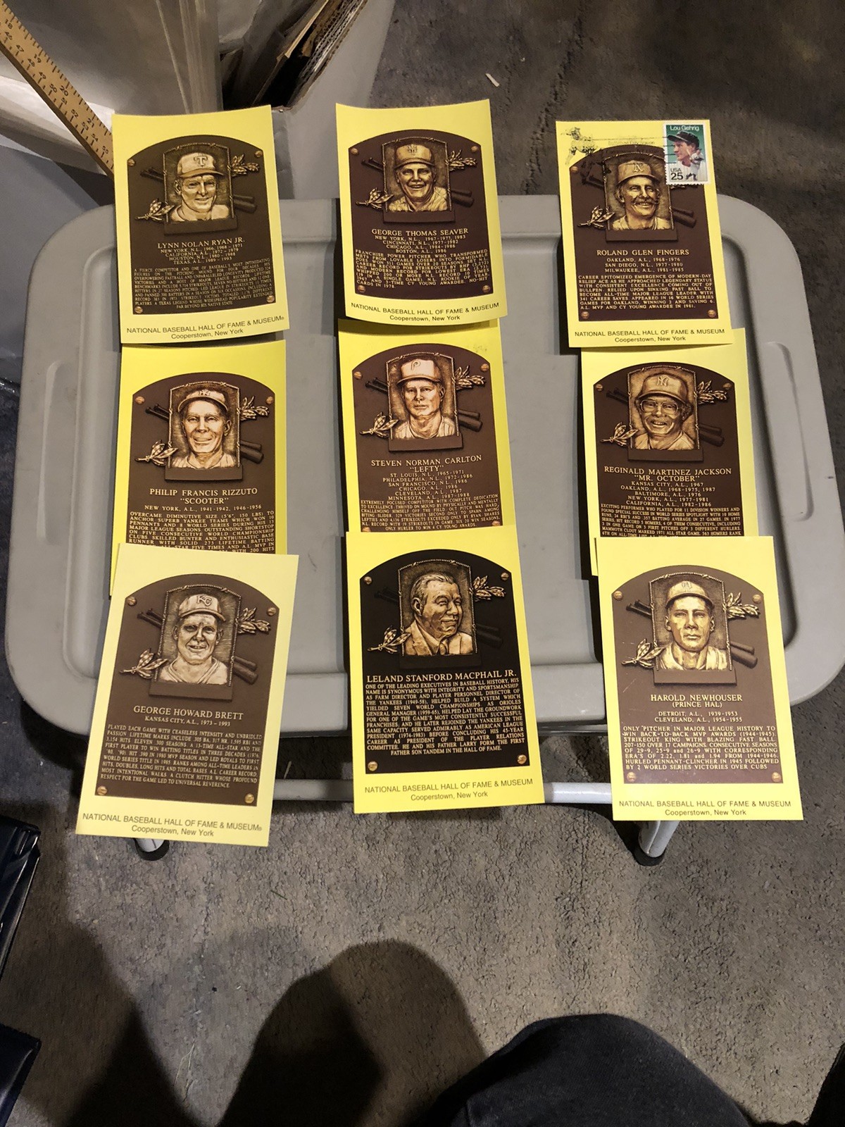 Baseball Hall Of Fame Plaque Lot (9)-All Cancelled On Induction Date-Ryan-Brett+