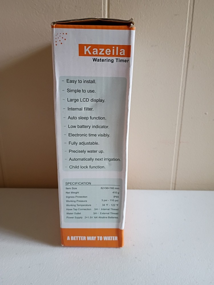 Kazeila Automatic Watering Timer Programmable Irrigation LCD Display Brand New