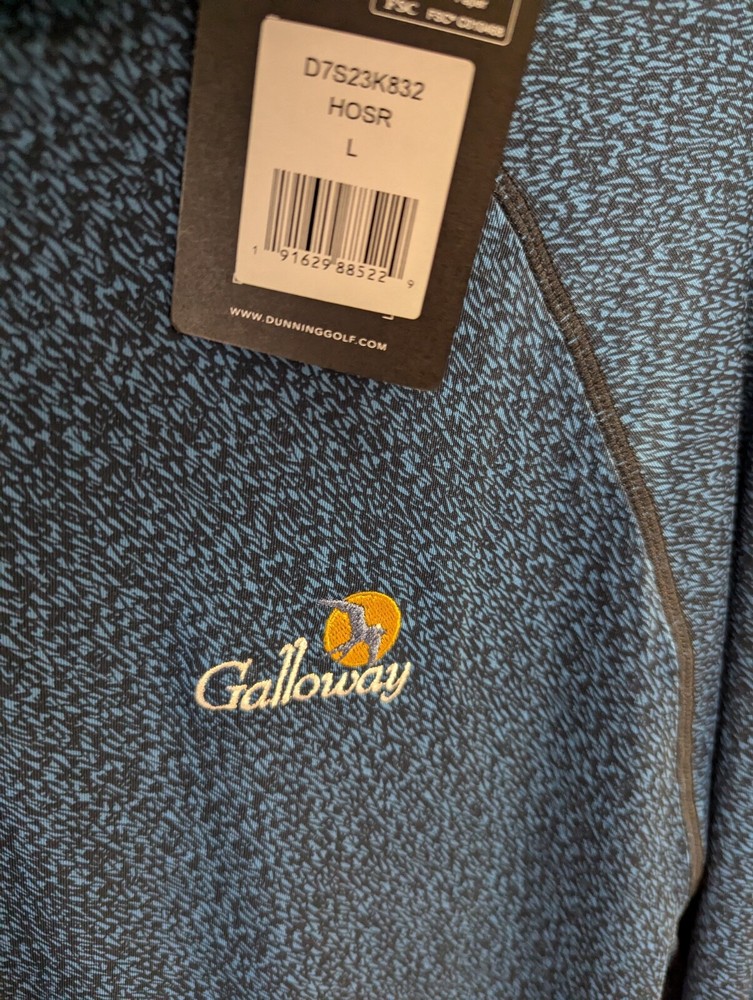 NWT MEN'S DUNNING GOLF PULLOVER, SIZE: L, COLOR: BLUE/BLACK (M6)