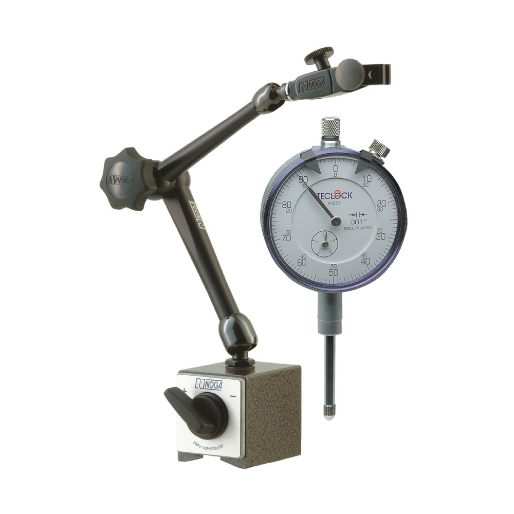 Noga DG61003 Magnetic Base & Teclock 1" Dial Indicator Set