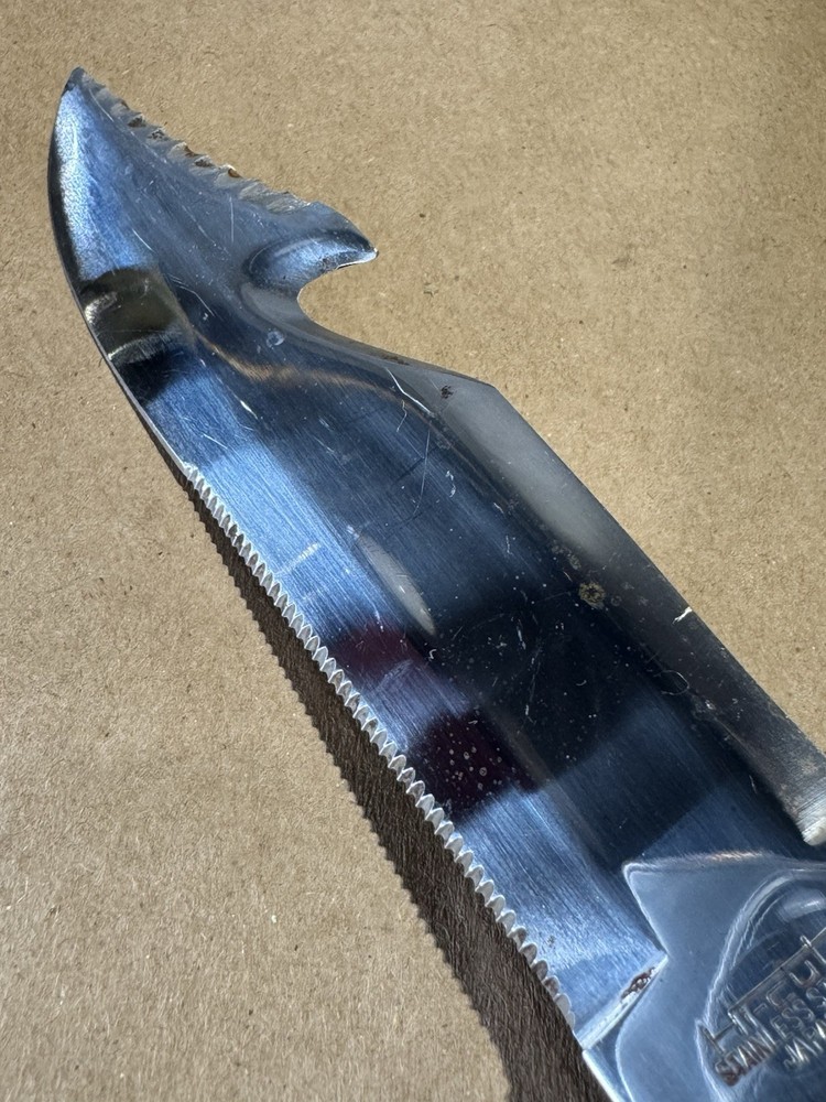 SunFish Hi-Cut Scuba Diving Knife with Sheath - Sharp Hooked Dagger Blade