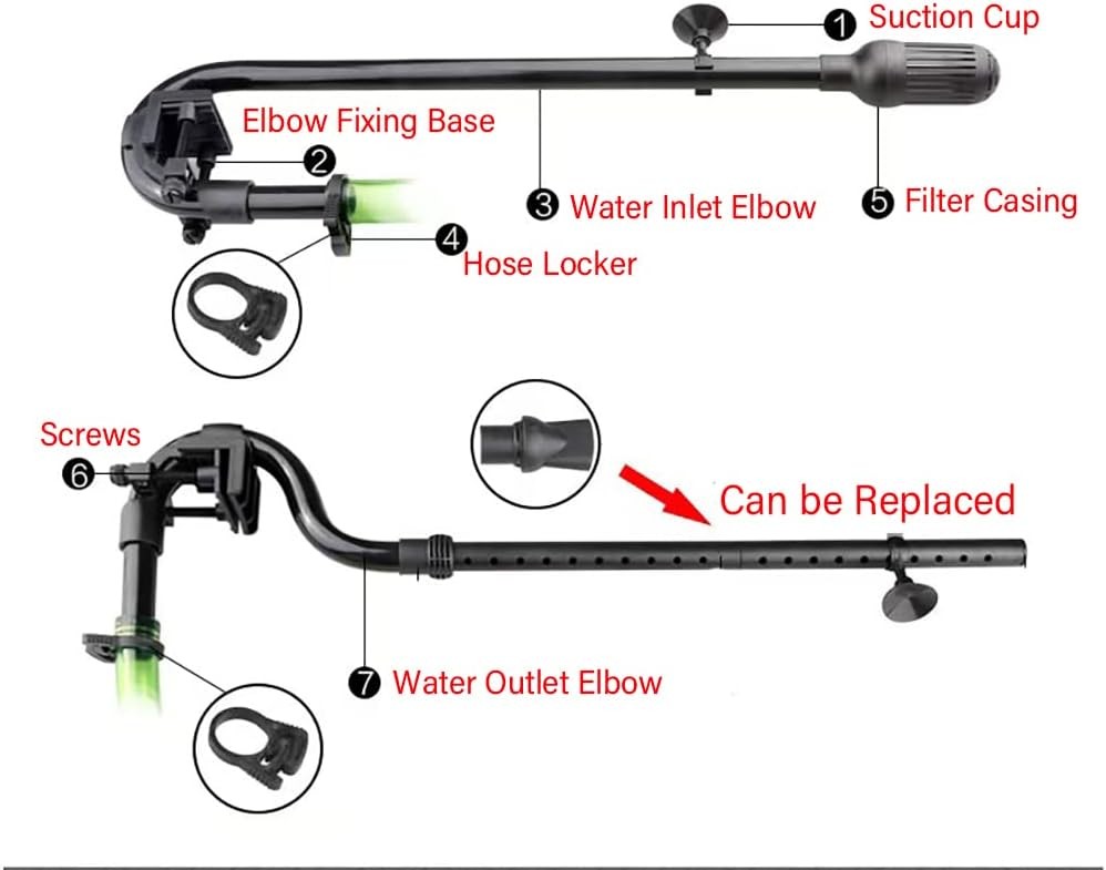 Aquarium Canister Filter Inlet Outlet, Fish Tank ID 16mm/OD 22mm, Tube