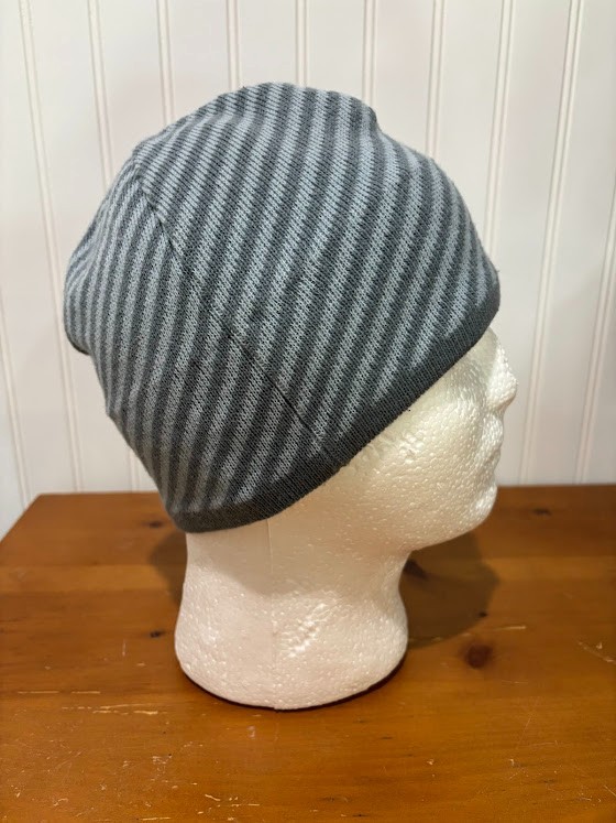 North Face Stripped Winter Beanie Blue