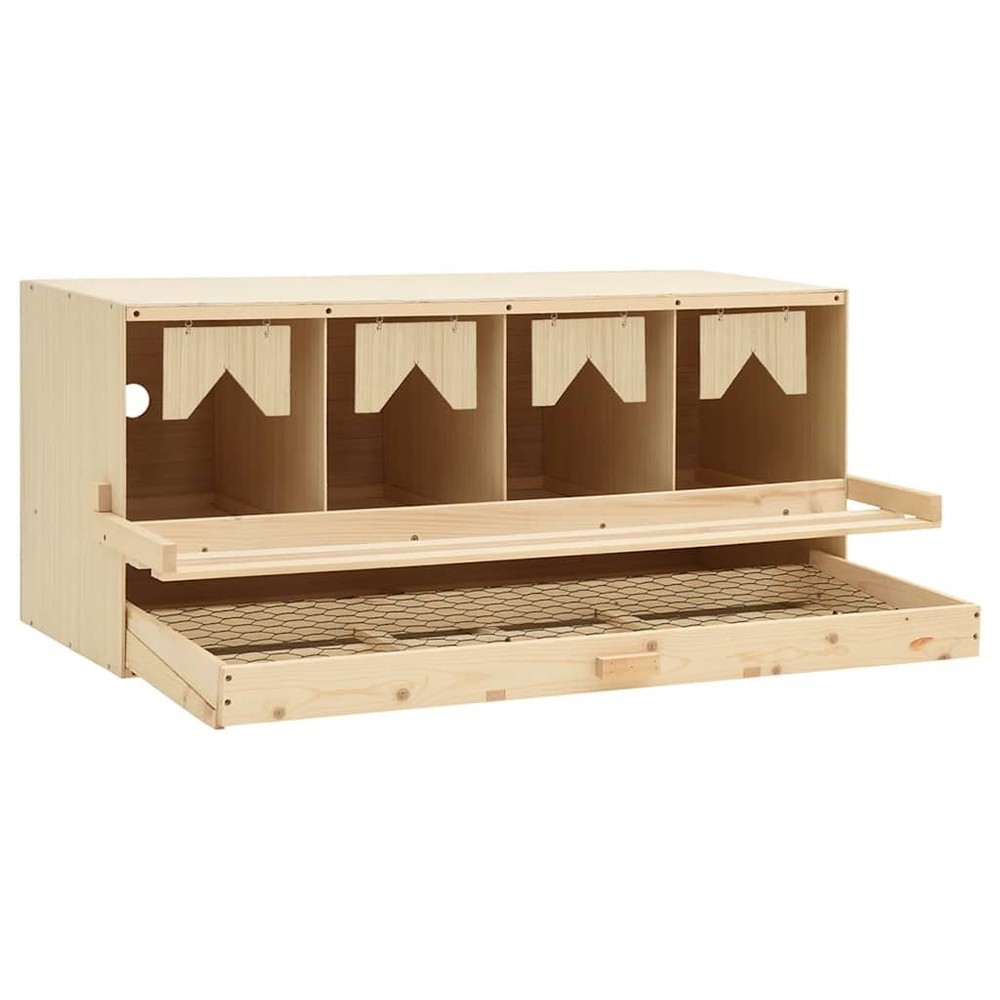 Chicken Nesting Boxes 4 Compartments Hen Laying Nest Solid Wood Pine vidaXL