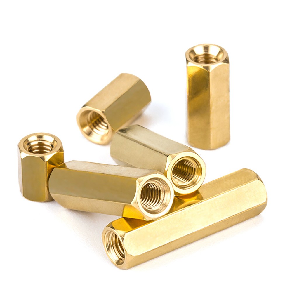 M7 ~ 7mm Brass Hex Coupling Nuts Metric 1.0 Coarse DIN 6334