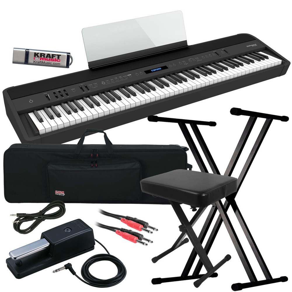 Roland FP-90X Digital Piano - Black STAGE ESSENTIALS BUNDLE