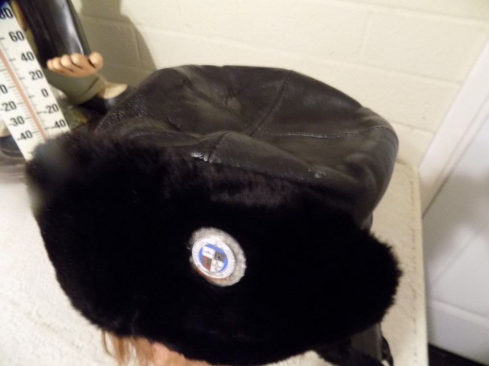Original US Navy Task Force 199, Operation Deep Freeze, Leather & Fur Hat