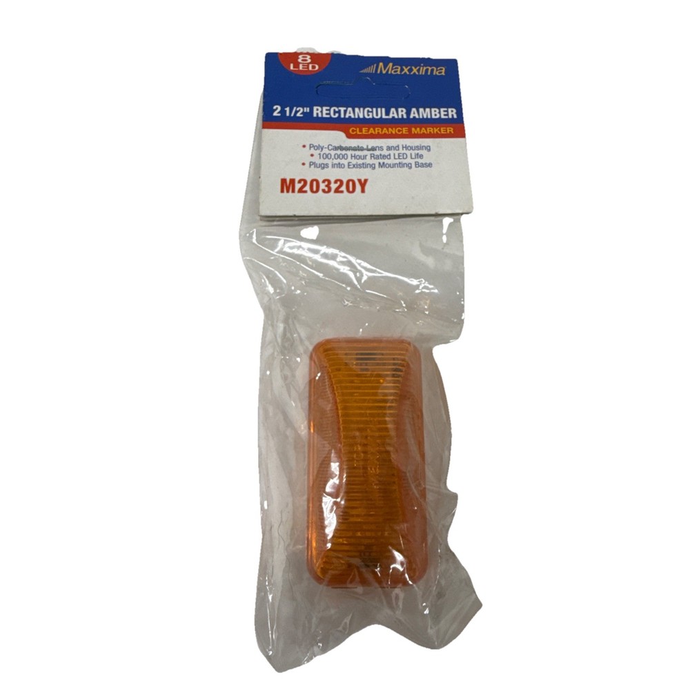 Maxxima M20320Y 2-1/2" Rectangular Amber Clearance Marker