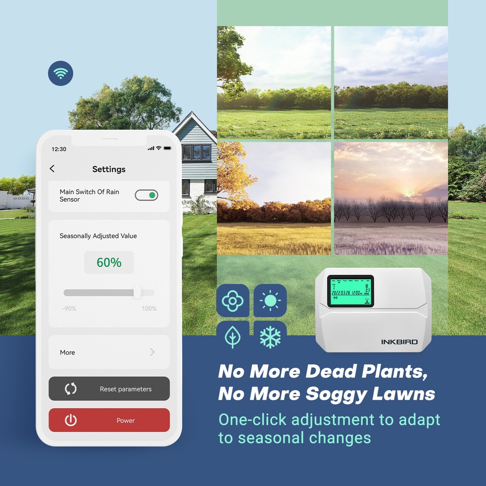 Lawn Water Sprinkler System WiFi Irrigation Controller Watering Timer Garden App