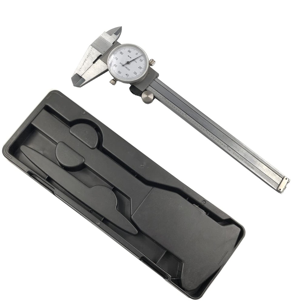 6" Utility Dial Caliper 6 inch 0.001" Precision Resolution with Slide Lock St...