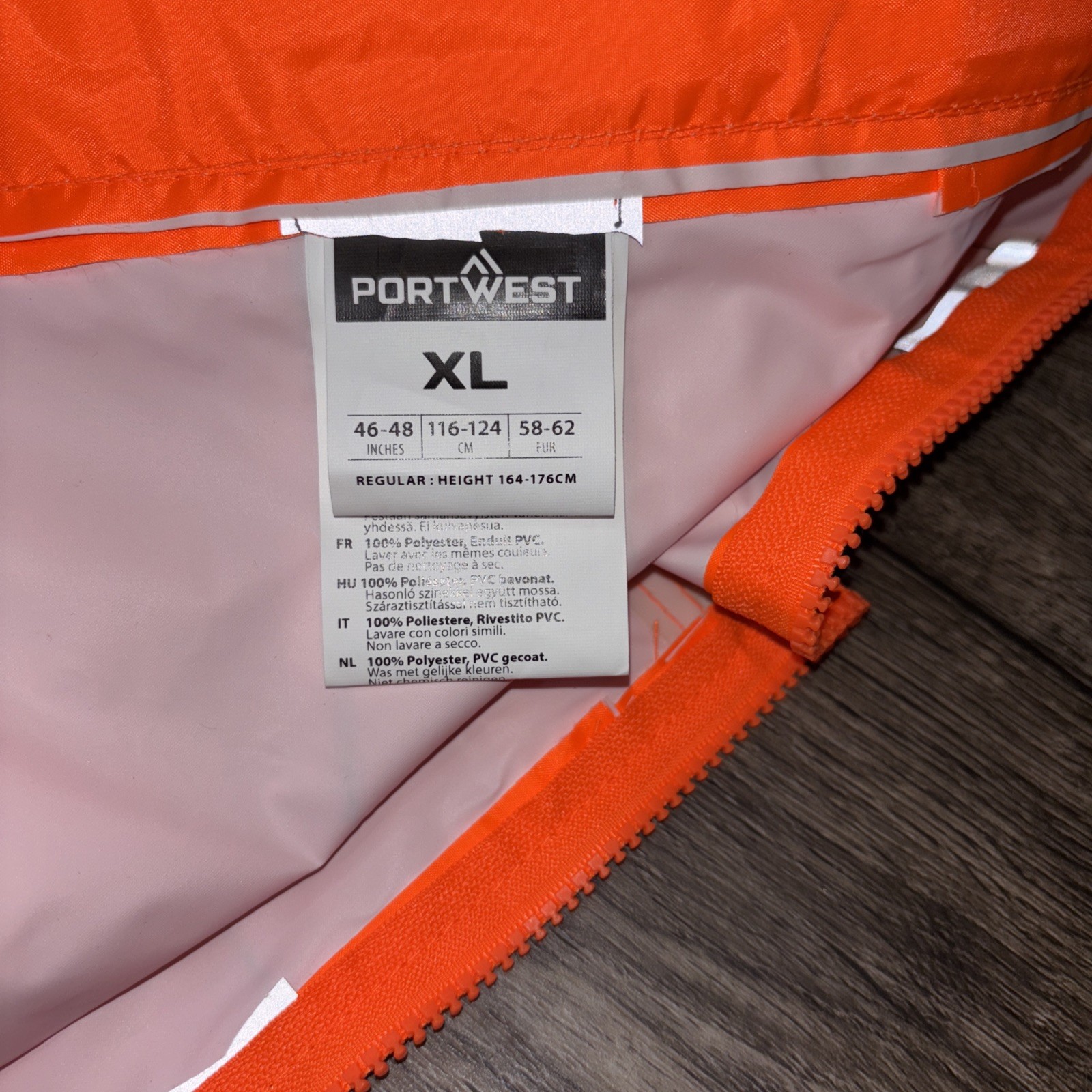 Portwest UH440 Hi-Vis Orange Rain Jacket XL Reflective Work Safety Logo