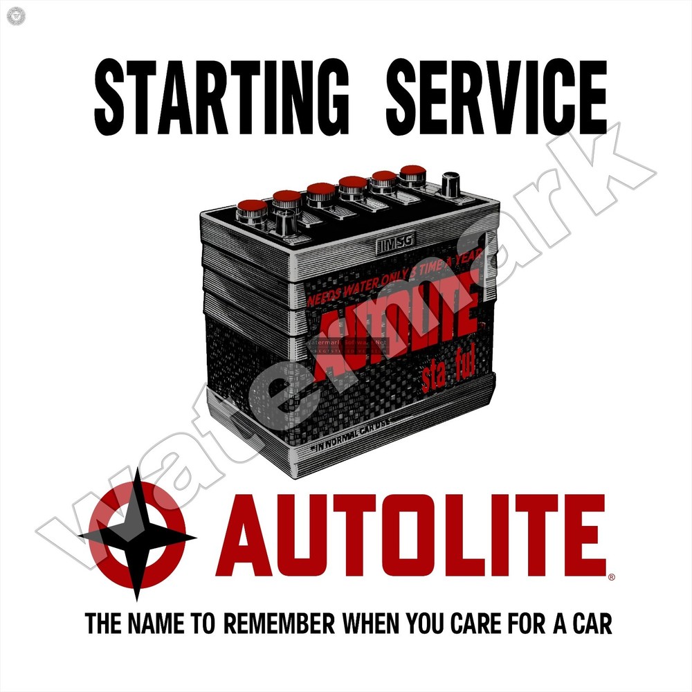 Autolite Starting Service 12" x 12" Metal Sign