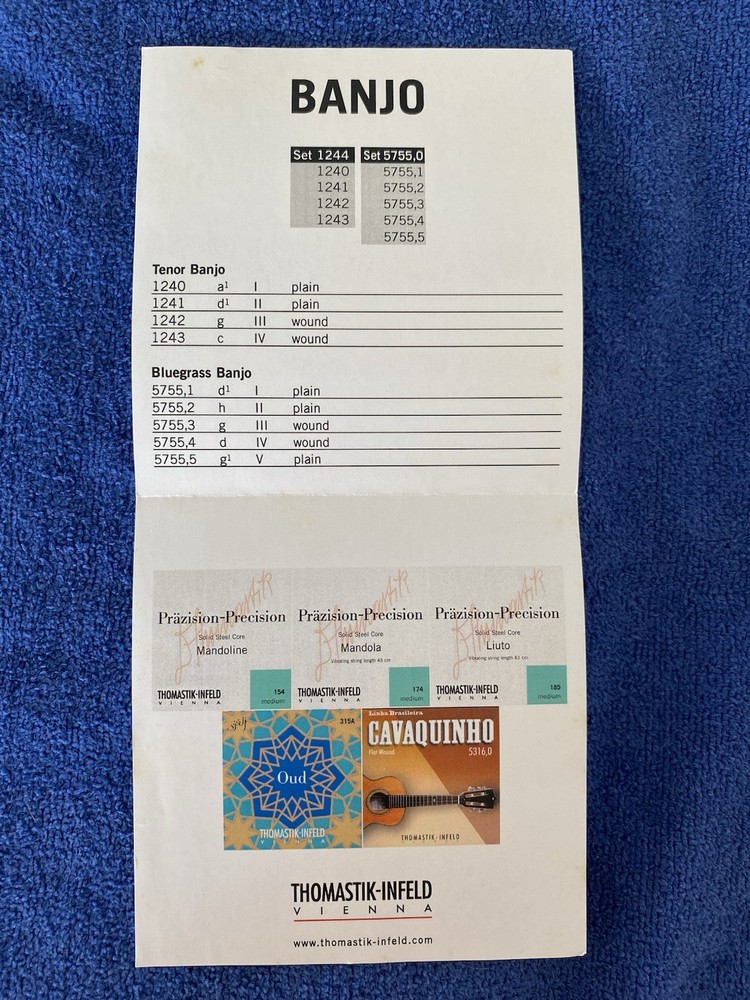 Thomastik-Infeld Banjo 4 String Tenor Set 1244, Full Set