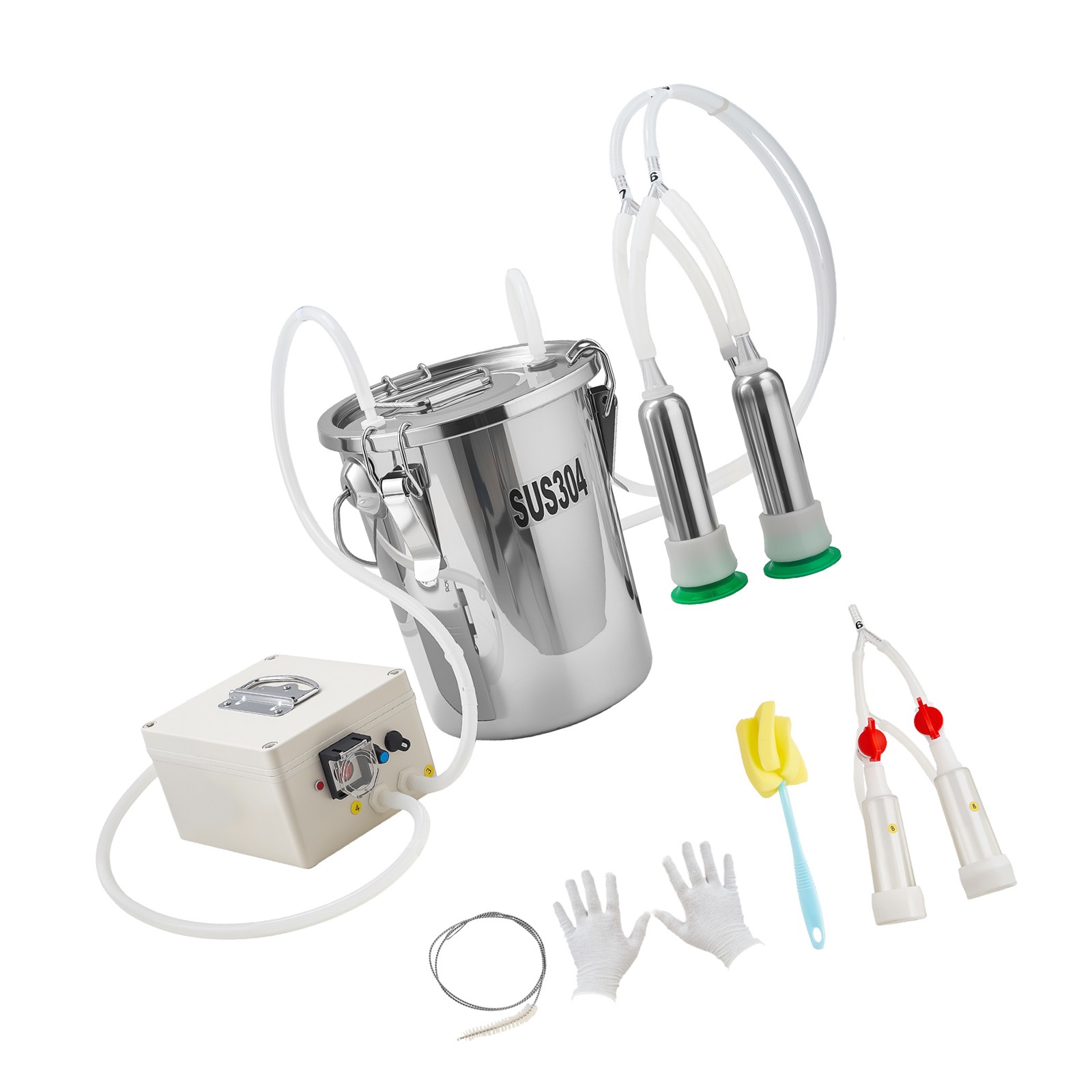 Uimoso Portable Goat Milking Machine with 1.8 Gal / 7 L Bucket for Livestock