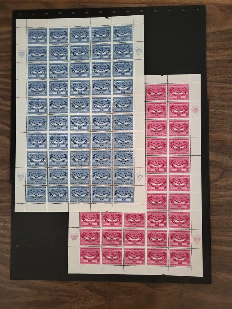 1965 20th ANNIVERSARY Sheet Set Scott #143/144 MNH (FLAWLESS)