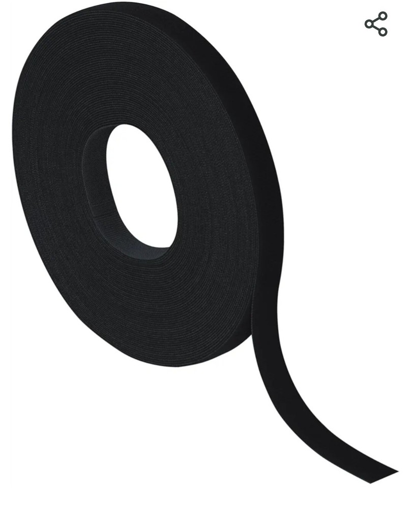 Velcro Self-Grip Straps- 1/2" x 75'  Black 1/Case