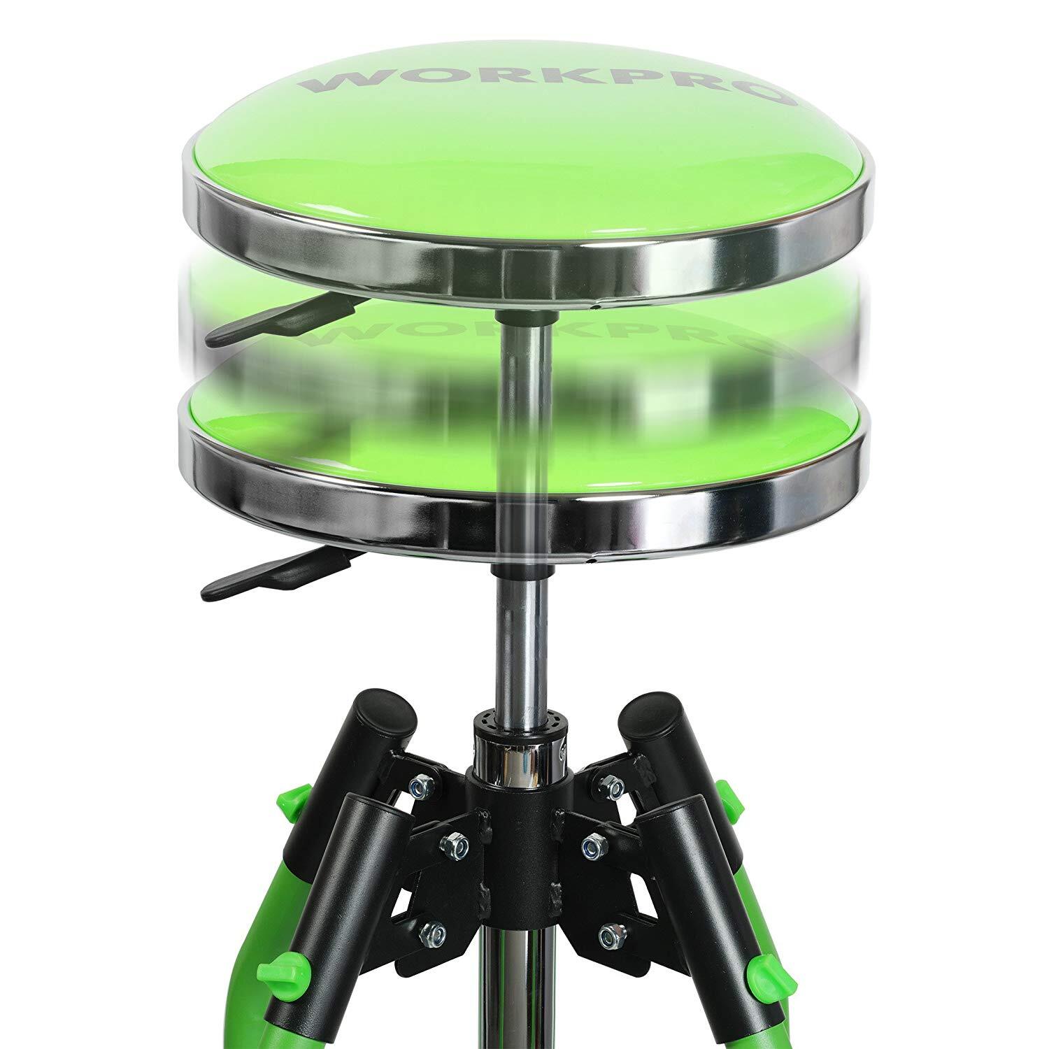 WORKPRO Heavy Duty Adjustable Hydraulic Shop Stool Garage Bar Stool 330Pound Max