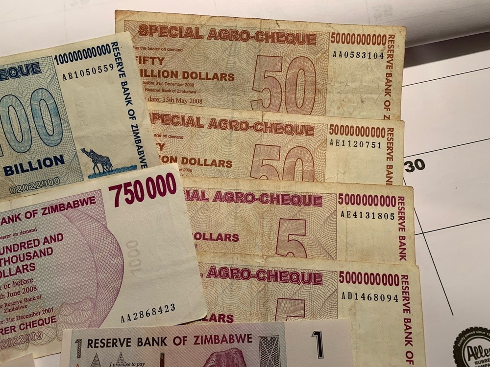 Zimbabwe Random Notes Money Currency Hyperinflation