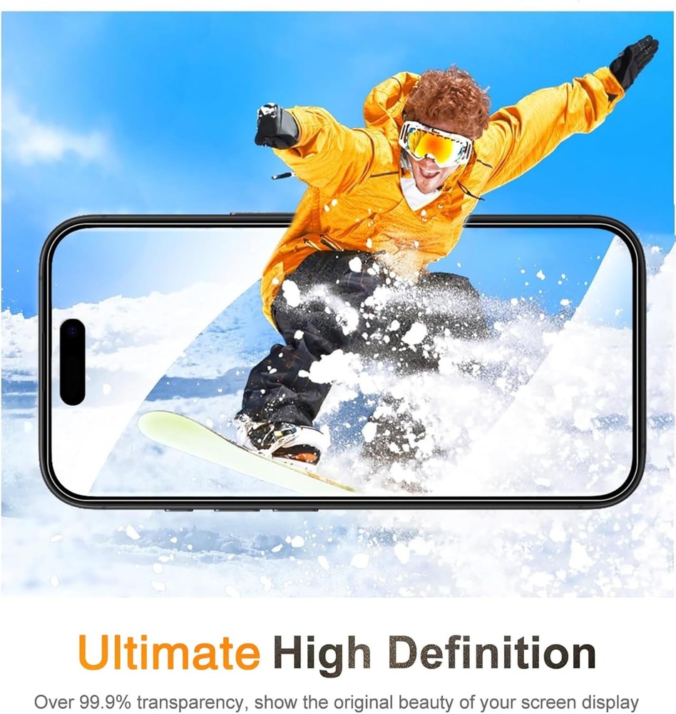 3 Pack Tempered Glass Screen Protector for iPhone 16 series with 3 Pack Camera