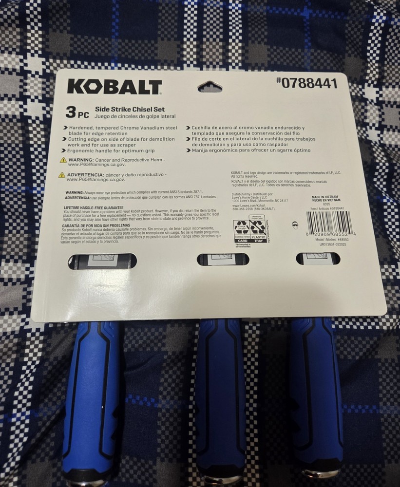 Woodworking Kobalt 3 Piece Side Strike Chisel Set