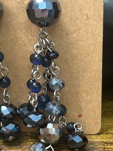 Blue Glass Beaded Earrings