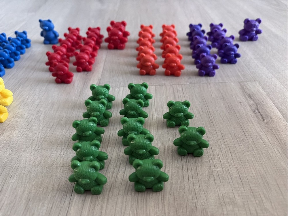 Plastic Multi Color 1 Inch Teddy Bear Counters 77 Count