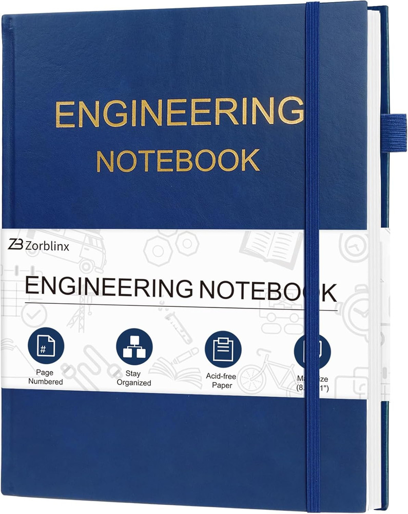 Engineering Notebook, Professional Engineering Paper Notebooks for Work 8.5" X 1