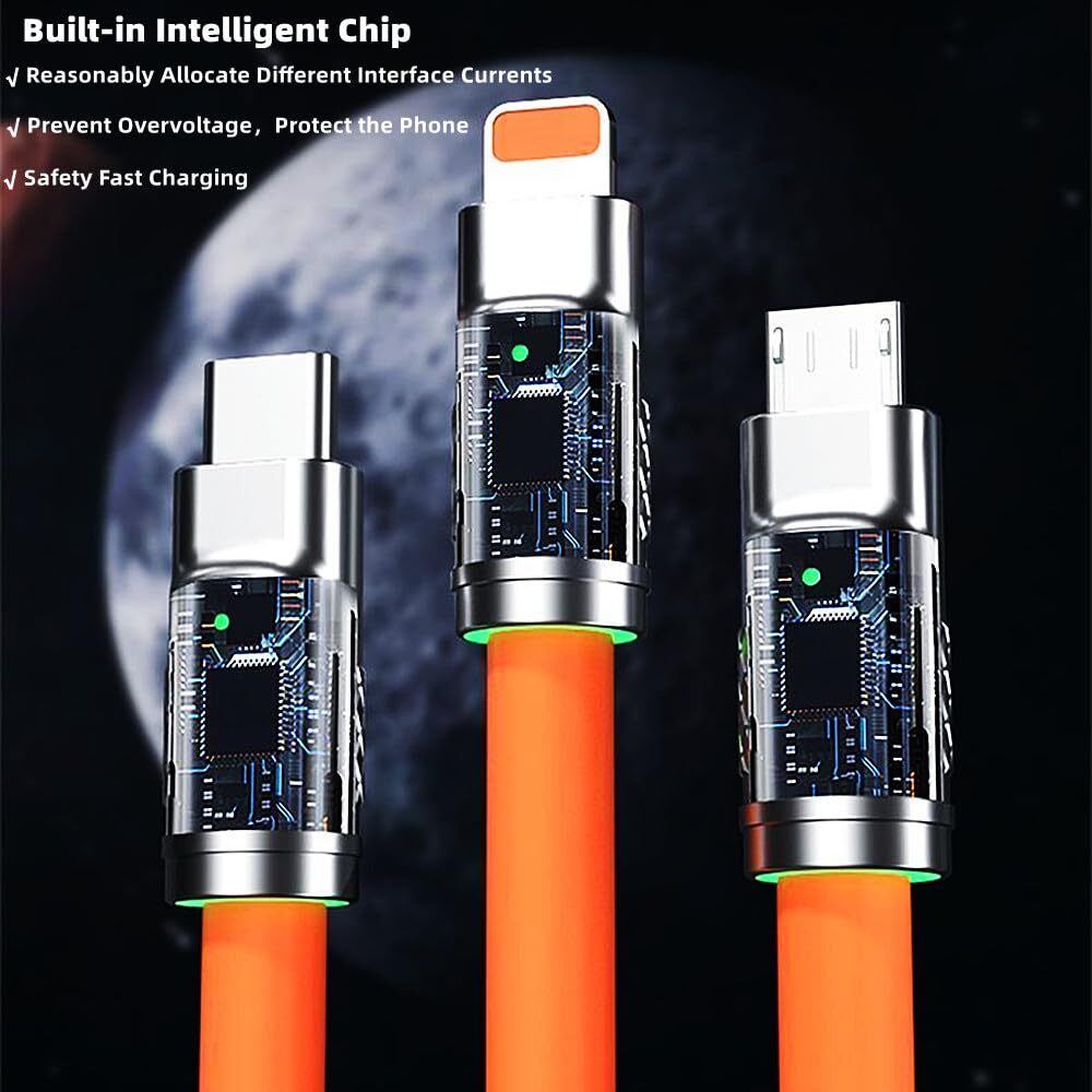 3 in 1 Fast Charging Cable Cell Phone Charger Cord For iPhone Type C Micro USB