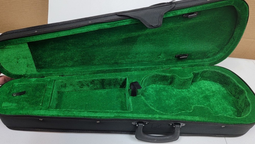 A-Style Microgroove Pattern Mandolin 3/4 Case Black green lining