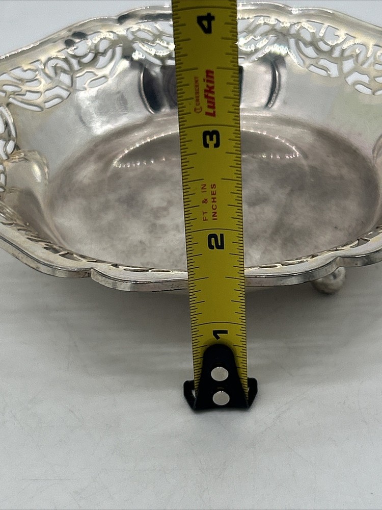 Vintage WMF IKORA Germany Silver Plated Footed Candy Bowl Trinket Dish #3815