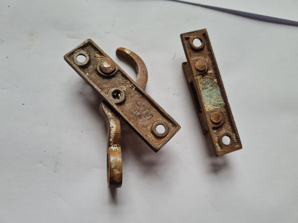 Old Vintage Brass Sash Window Lock