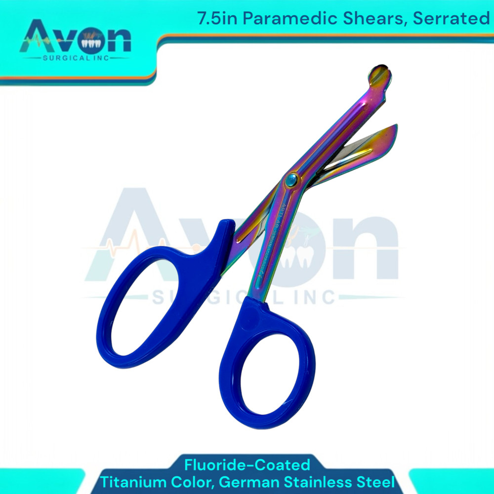 7.5" EMT Trauma Utility Scissors, Serrated, Fluoride Coated, Multi-Purpose