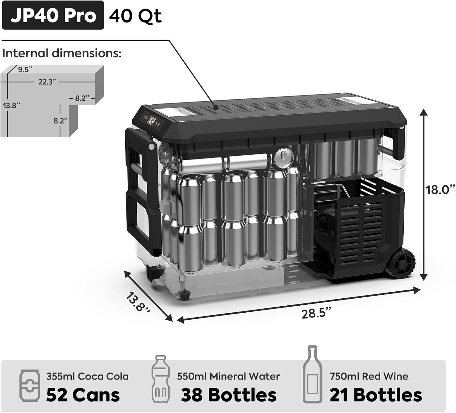 ICECO JP40 Pro 12 Volt Car Refrigerator Portable Fridge Freezer for Camping RV