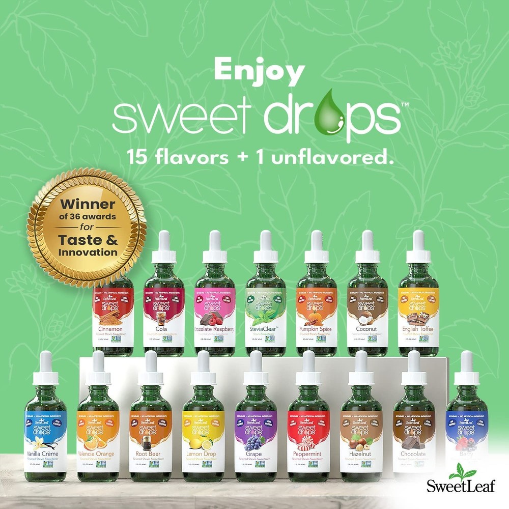 Sweet Drops - Flavored Stevia Liquid Sweetener, Organic Stevia Extract, Zero ...